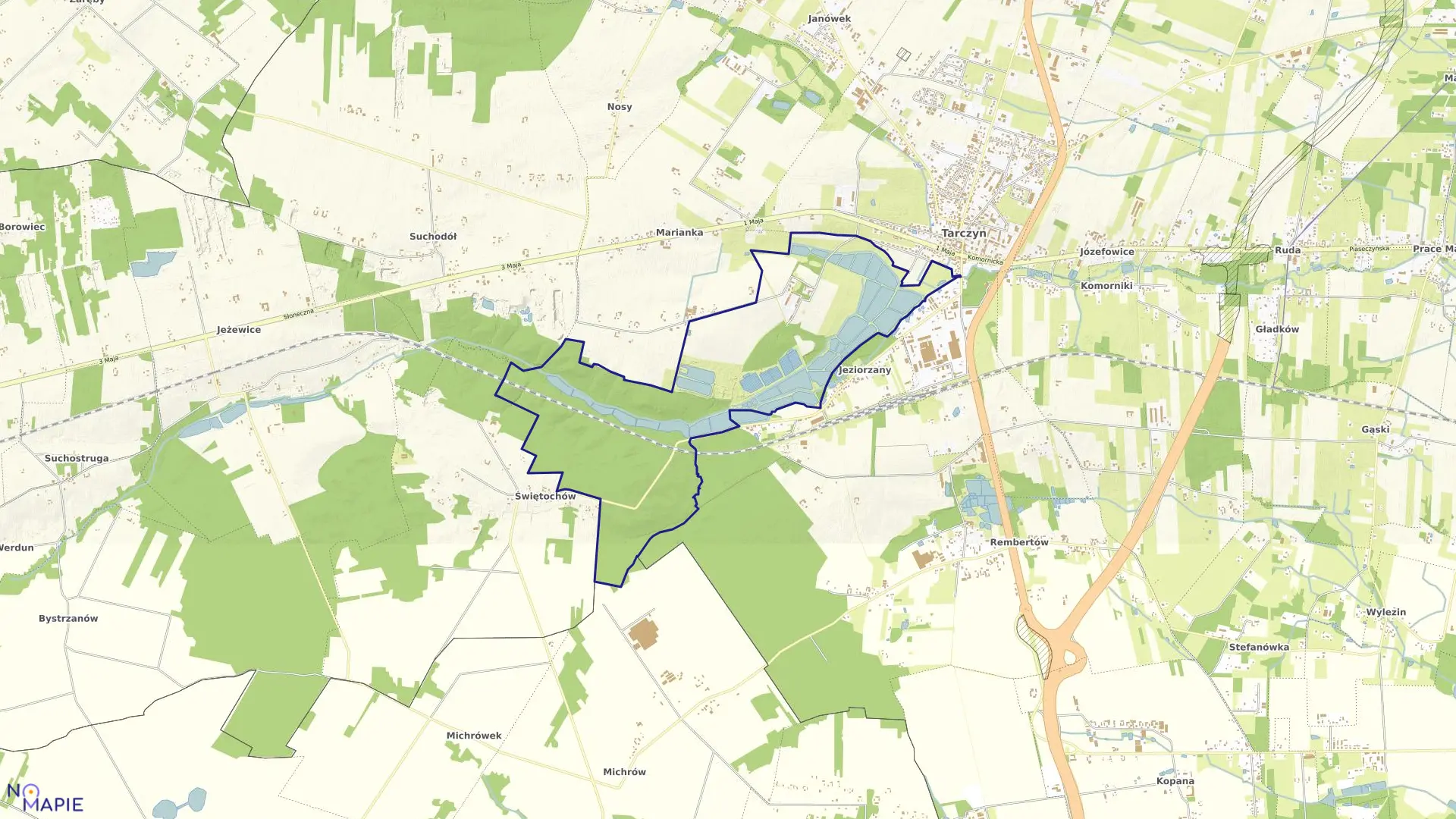 Mapa obrębu Drozdy w gminie Tarczyn