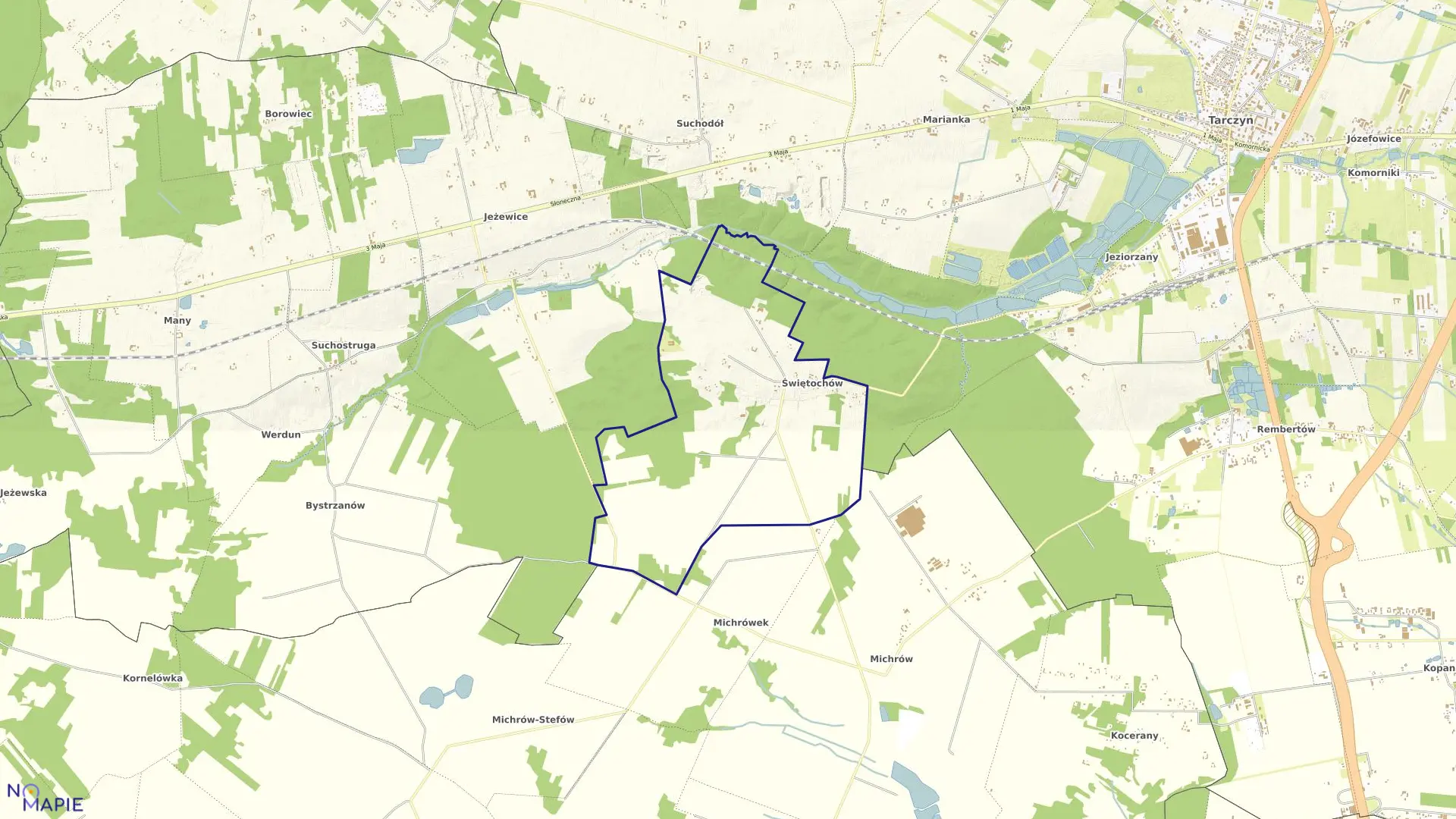 Mapa obrębu Świętochów w gminie Tarczyn